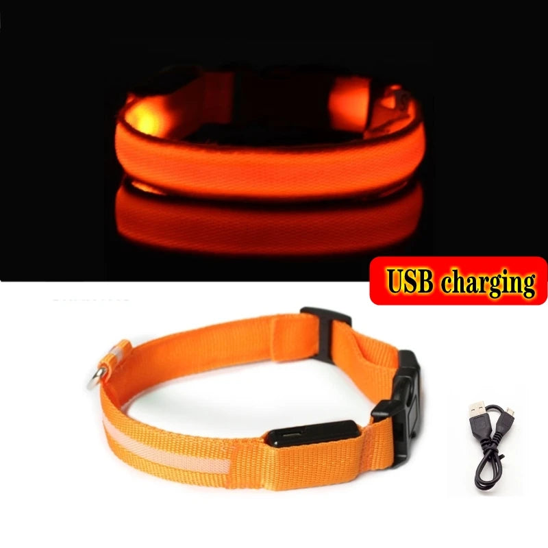 Led Dog Collar Light Anti-lost Collar USB Charging/Battery