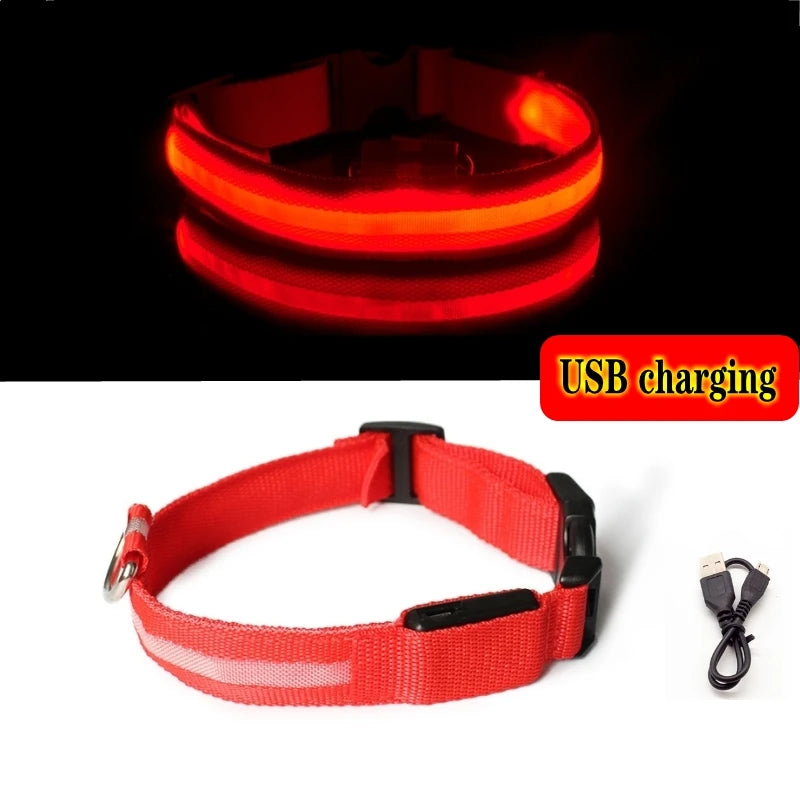 Led Dog Collar Light Anti-lost Collar USB Charging/Battery