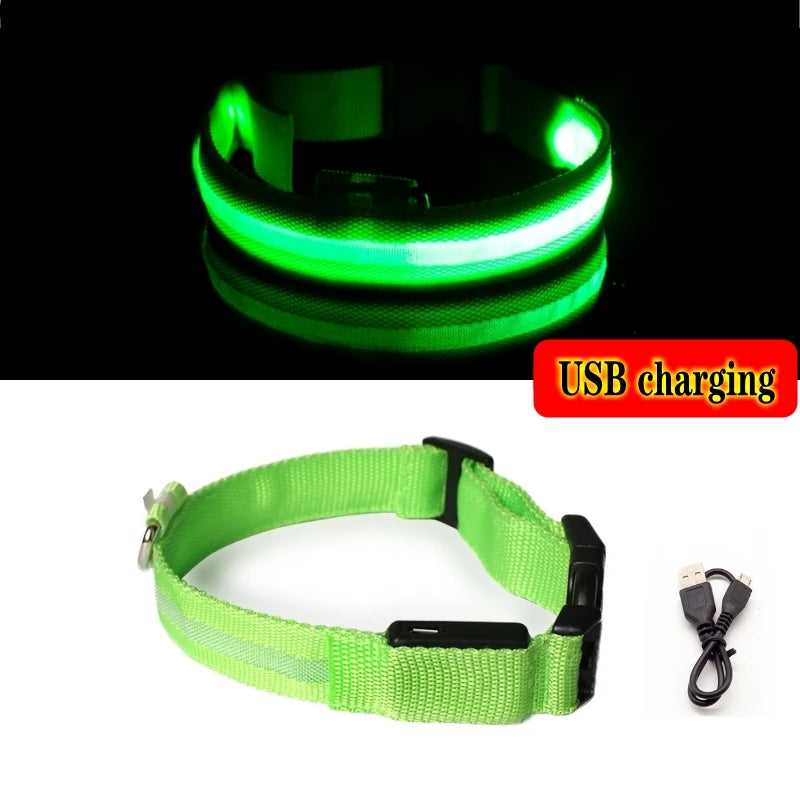 Led Dog Collar Light Anti-lost Collar USB Charging/Battery