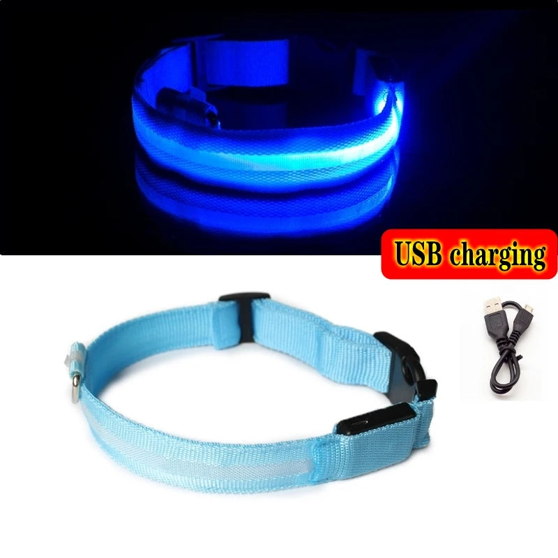 Led Dog Collar Light Anti-lost Collar USB Charging/Battery