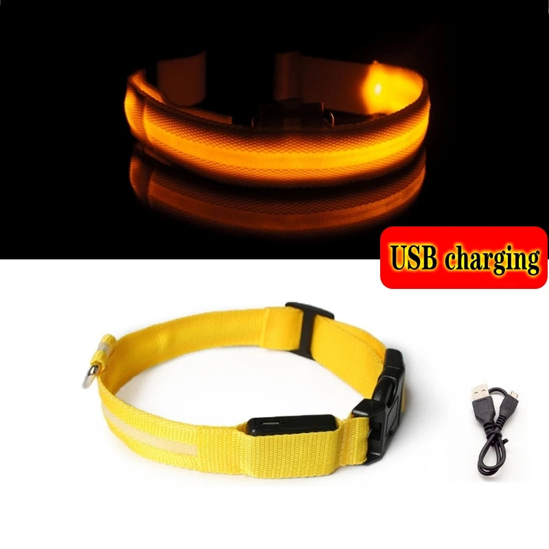 Led Dog Collar Light Anti-lost Collar USB Charging/Battery